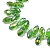 Electroplate Glass Faceted Teardrop Beads Strands EGLA-D014-19-1-3