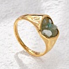 Heart Natural Aquamarine Finger Rings RJEW-D303-01G-02-4