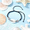 Natural Cowrie Shell Braided Bead Bracelets for Women BJEW-JB11765-01-1