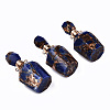 Assembled Synthetic Bronzite and Lapis Lazuli Openable Perfume Bottle Pendants G-S366-058A-1