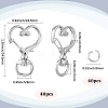 40Pcs Heart Zinc Alloy Swivel Lobster Clasps FIND-SP0001-20G-2