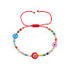 Handmade Lampwork & Glass & Brass Beads Braided Bead Bracelets OA0738-3-1