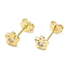 Brass Pave Cubic Zirconia Stud Earrings KK-CBA98BA-21G-4