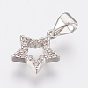 Brass Micro Pave Cubic Zirconia Charms ZIRC-F083-011P-RS-1