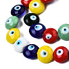 Handmade Evil Eye Lampwork Beads Strands LAMP-N029-009-4