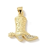Brass Micro Pave Cubic Zirconia Pendants X-KK-M300-30G-1