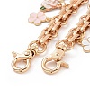 Alloy Enamel Peony Flower Charm Iron Purse Decorative Chains AL-CJ8E21-G-3