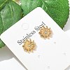 304 Stainless Steel Rhinestone Stud Earrings for Women LS-STAS-Z117-13G-1