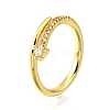 Brass Micro Pave Clear Cubic Zirconia Finger Rings for Women RJEW-H247-14G-4