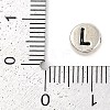 925 Sterling Silver Flat Round with Letter Beads STER-G044-01AS-L-3