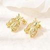 Brass Micro Pave Cubic Zirconia Stud Earrings EJEW-D355-02G-02-2