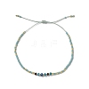 Miyuki Seed Beads and Natural Apatite Braided Bead Bracelets BJEW-C061-01-1