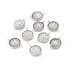 Flat Round Tibetan Style Alloy Links connectors TIBEP-R345-11AS-RS-1