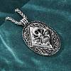 Tibetan Style Zinc Alloy Viking Pendant Necklaces NJEW-Z062-01AS-02-3