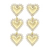 Rack Plating Heart Brass Pave Clear Cubic Zirconia Stud Earrings EJEW-Z059-05G-1