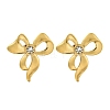 Ion Plating(IP) 304 Stainless Steel with Rhinestone Stud Earrings EJEW-G400-07G-2