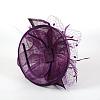 Elegant Dark Violet Fascinators UK for Weddings OHAR-S170-02-3