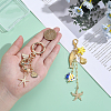 2Pcs Handmade Porcelain & Alloy Pendant Decorations HJEW-GA00084-3
