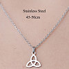 Non-Tarnish 201 Stainless Steel Sailor's Knot Pendant Necklace NJEW-OY001-40-3