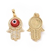 Brass Micro Pave Cubic Zirconia Pendants ZIRC-F136-03G-06-1