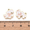 304 Stainless Steel Enamel Pendants STAS-T074-07G-3