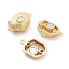 Brass Micro Pave Clear Cubic Zirconia Magnetic Clasps KK-C066-04G-2