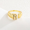 Brass Micro Pave Colorful Cubic Zirconia Cuff Open Rings FS-WG163C1-18-1