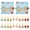 Alloy Enamel Flower Pendant Locking Stitch Markers HJEW-PH01874-1