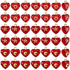 45Pcs 3 Styles Brass Glass Heart Pendants PALLOY-DC00038-1