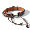 PU Leather Cord Adjustable Bracelets PW-WG4162A-01-3