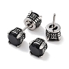 316 Surgical Stainless Steel Pave Black Cubic Zirconia Ear False Plugs for Women Men EJEW-Z050-42AS-2