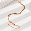 Brass Colorful Rhinestone Foot Chain Abjkets for Women's Banquet Beach Vacation HM6041-1