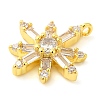 Flower Rack Plating Brass Micro Pave Cubic Zirconia Pendants KK-S396-13A-2