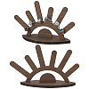 2Pcs Sun Rise Shaped Wooden Ring Display Stands RDIS-FG0001-27-1