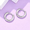 Tarnish Resistant 304 Stainless Steel Huggie Hoop Earrings EJEW-F111B-13mm-P-5