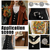 20Pcs 2 Colors Flower Zinc Alloy & Rhinestone & Glass Rivets BUTT-NB0001-83-6