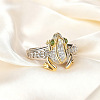 Brass with Crystal Rhinestone Finger Rings FS-WG7BD91-01-2