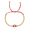 Alloy Round & Evil Eye Braided Bead Bracelets TG4711-1-1