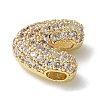 Brass Micro Pave Cubic Zirconia Beads X-KK-P290-61G-V-2