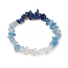 Natural Aquamarine Chips Beaded Stretch Bracelets for Women BJEW-TA00557-04-2