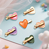 12Pcs 6 Colors Iron Alligator Hair Clips PHAR-HY0001-08-4