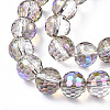 Transparent Electroplate Glass Bead Strands EGLA-TAC0003-04D-2
