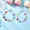 Dyed Synthetic Turquoise Round Butterfly Beaded Anklets AJEW-AN00710-1