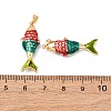 Sea Animals Brass Enamel Pendants KK-F917-01C-01-3