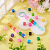 150Pcs Opaque Acrylic European Beads SACR-TA0001-59B-7