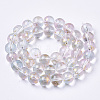 Transparent Spray Painted Glass Bead Strands X-GLAA-N035-03D-B07-2