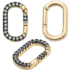 4Pcs Brass Micro Pave Clear Cubic Zirconia Spring Gate Rings KK-SC0006-37-6