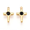 Ion Plating(IP) 304 Stainless Steel Micro Pave Cubic Zirconia Charms STAS-N110-01A-G-1