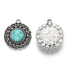 Synthetic Turquoise Pendants X1-PALLOY-TAC0044-58AS-2