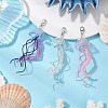 3Pcs 3 Colors Jellyfish Glass Pendant Decorations HJEW-JM02655-2